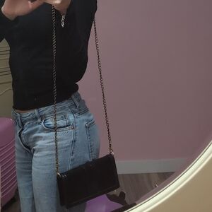 Patricia Nash Black Crossbody Bag with Chain Strap